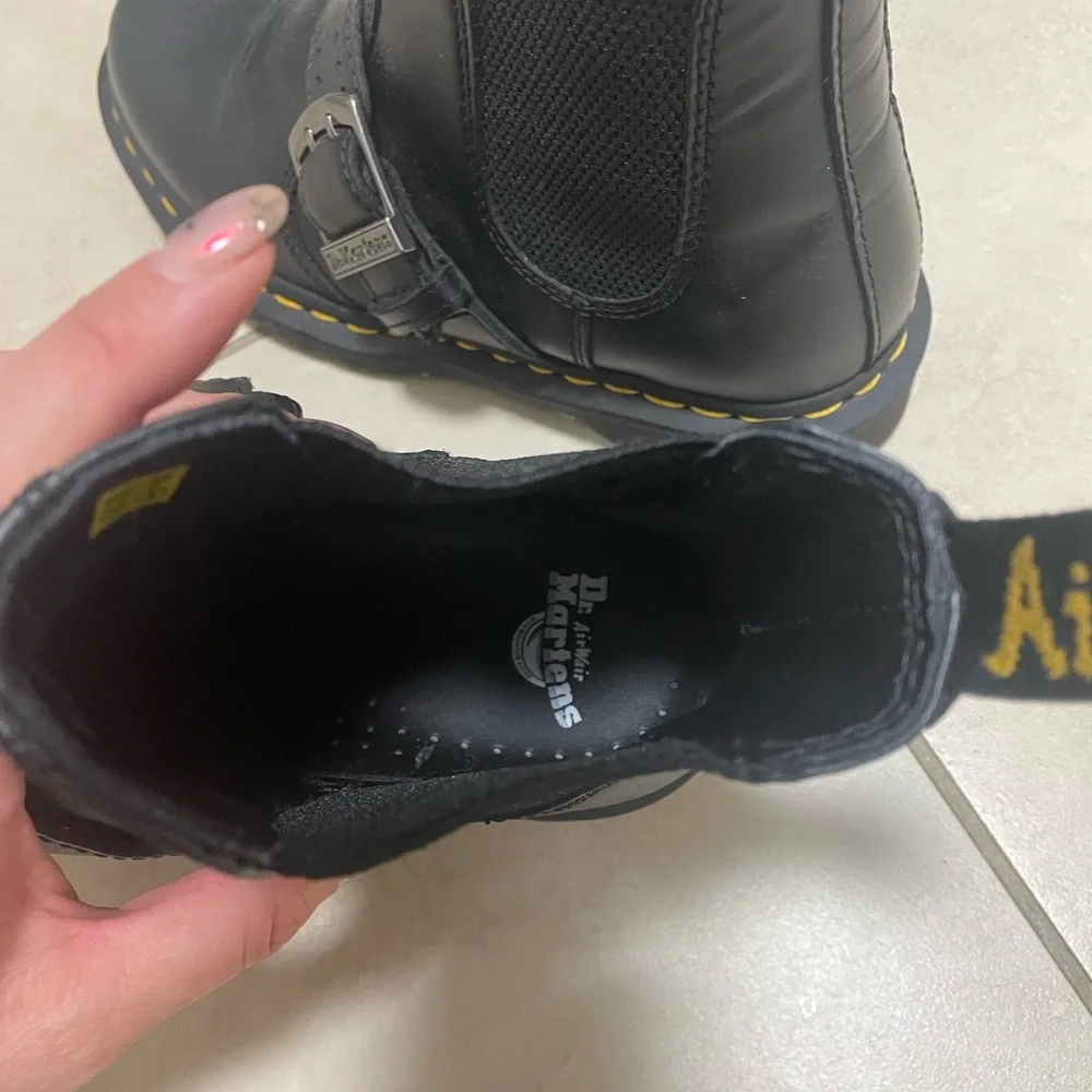 Dr. Martens Black Boots with Yellow Stitching - Picture 3 of 3